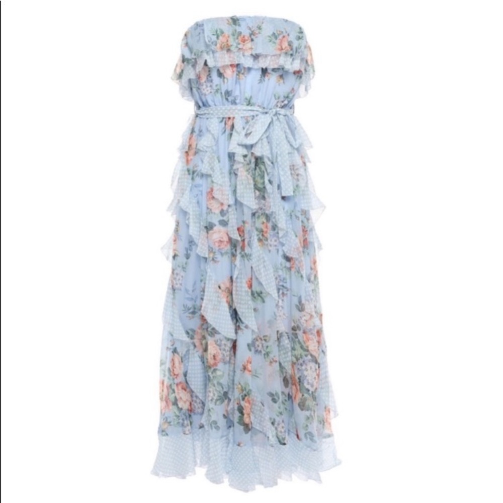 NWT Zimmermann Bowie Waterfall Silk Midi Dress